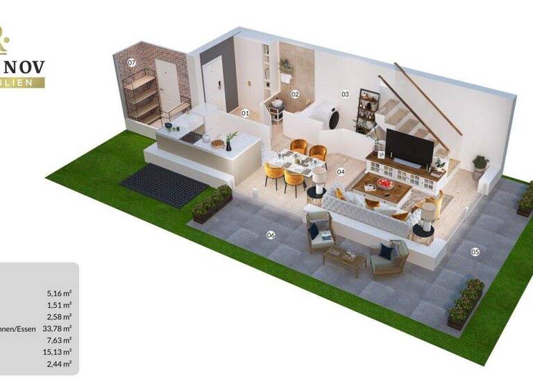 Reihenmittelhaus zum Kauf - Erstbezug 495.000 € 3 Zimmer 77 m² Annabichl Klagenfurt 9020