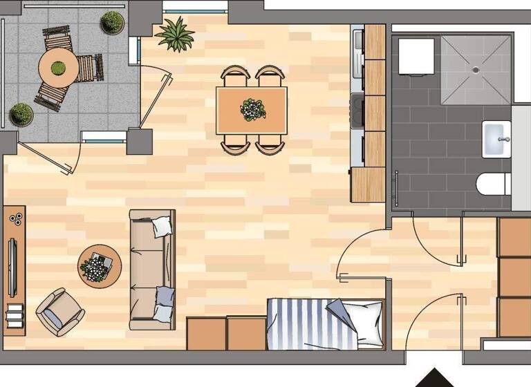 Studio zur Miete - Erstbezug 559 € 1 Zimmer 44,8 m² 4. Geschoss Bert-Brecht-Straße 39 Südviertel Essen 45128