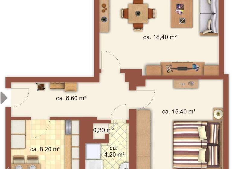 Wohnung zur Miete 330 € 2 Zimmer 52,3 m² 3. Geschoss Naumburger Str. 27 Zeitz 06712