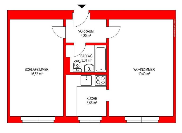 Wohnung zum Kauf 188.000 € 2 Zimmer 50 m² Wien,Favoriten 1100