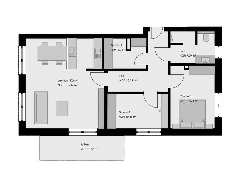 Wohnung zum Kauf - Erstbezug 313.000 € 3 Zimmer 86,8 m² EG August-Meyer-Straße 15A Essen Essen (Oldenburg) 49632