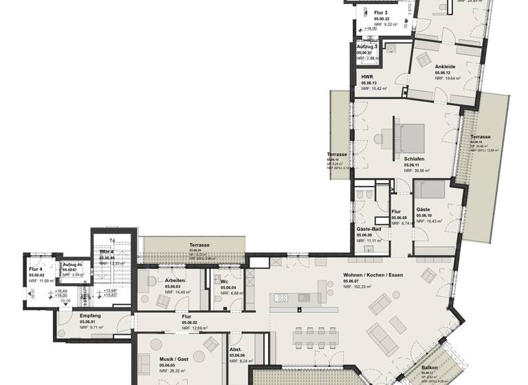 Penthouse zum Kauf - Neubau provisionsfrei 4.490.000 € 6 Zimmer 351,7 m²<br/>Wohnfläche 5.<br/>Geschoss Düsseltal Düsseldorf 40239