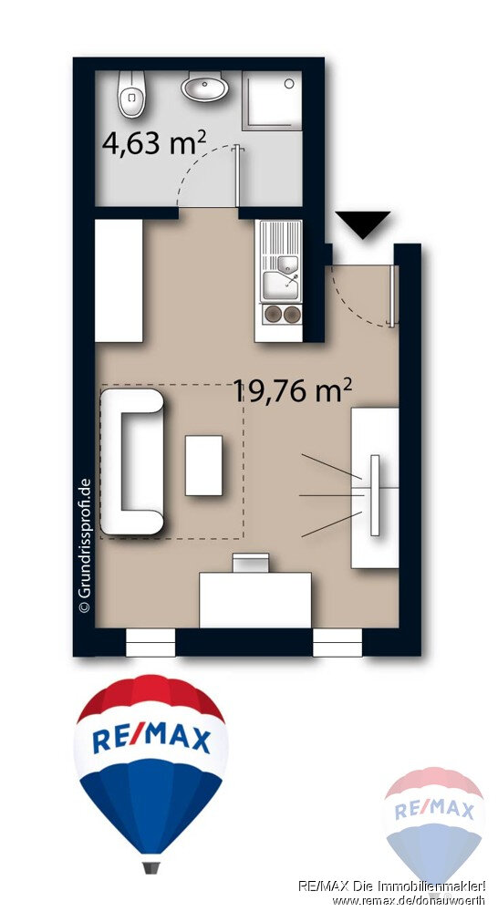 Wohnung zum Kauf 96.000 € 1 Zimmer 24,4 m²<br/>Wohnfläche Eichstätt Eichstätt 85072