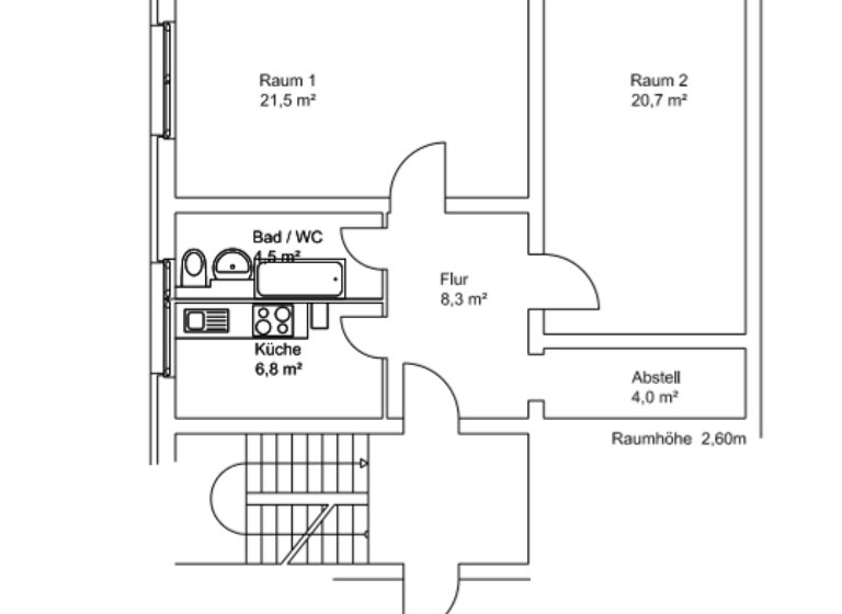 Wohnung zur Miete 360 € 2 Zimmer 61,8 m² 2. Geschoss frei ab 01.05.2026 Macherstraße 116 Kamenz 01917