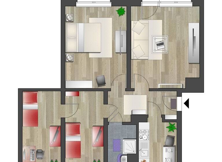 Wohnung zur Miete 485 € 4 Zimmer 70,9 m² 1. Geschoss Draisdorfer Str. 20a Furth Chemnitz 09114