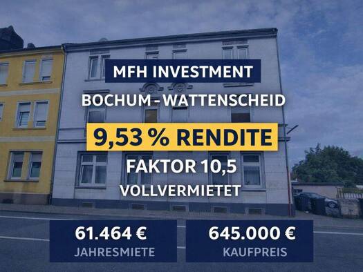 Mehrfamilienhaus zum Kauf 645.000 € 19 Zimmer 474 m² 300 m² Grundstück Wattenscheid Bochum / Wattenscheid 44866