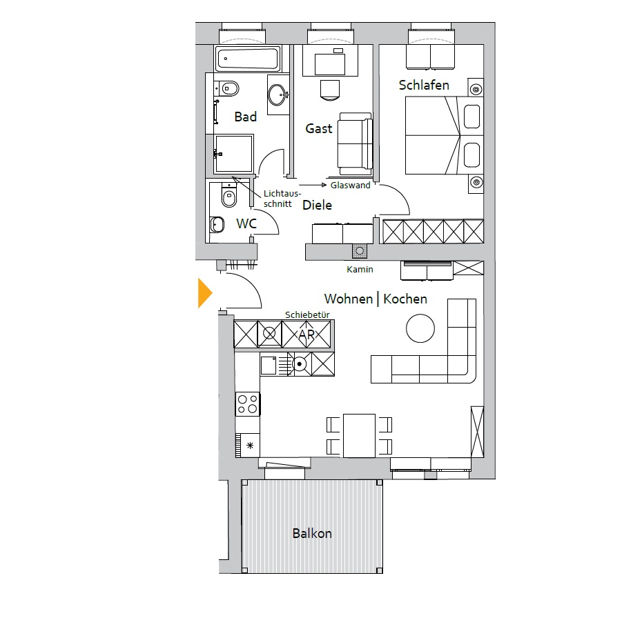 Wohnung zur Miete 600 € 3 Zimmer 69,6 m²<br/>Wohnfläche 2.<br/>Geschoss 01.01.2025<br/>Verfügbarkeit Zöllnerstraße 21 Zentrum 011 Chemnitz 09111