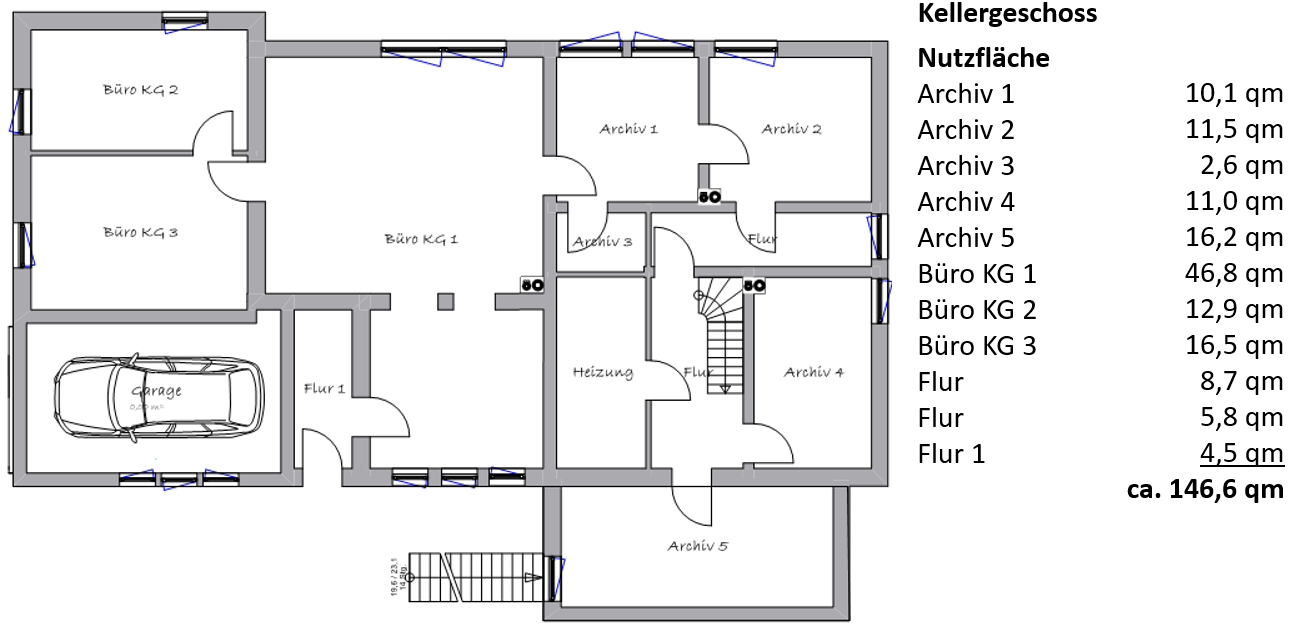 Bürogebäude zur Miete provisionsfrei 3.250 € 13 Zimmer 246,4 m²<br/>Bürofläche Biedenkopf Biedenkopf 35216