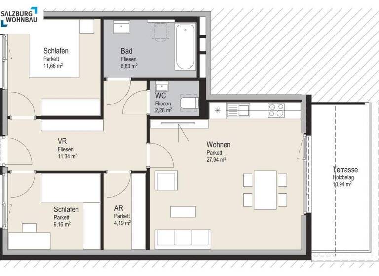 Wohnung zur Miete 1.650 € 3 Zimmer 73,4 m² frei ab 01.03.2026 Anton-Windhager-Straße 23 Seekirchen 5201