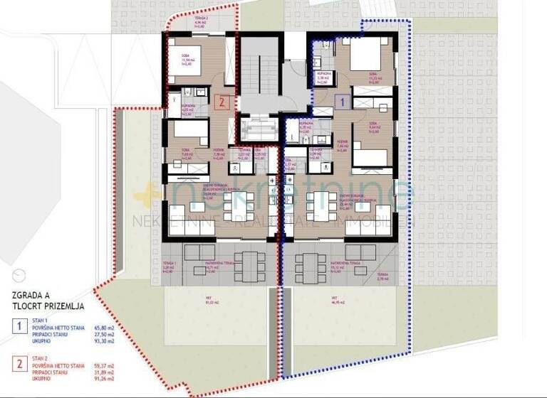 Wohnung zum Kauf 378.349 € 5 Zimmer 104 m² Vostarnica - Poluotok