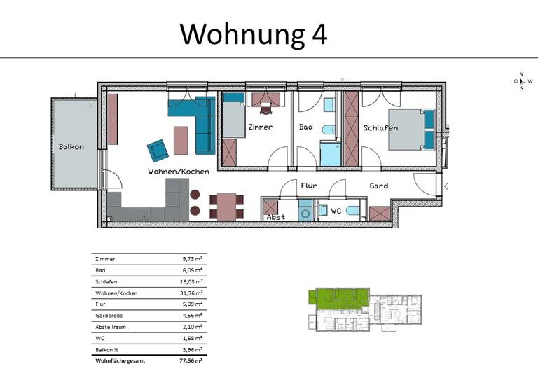 Wohnung zum Kauf provisionsfrei 434.336 € 3 Zimmer 77,6 m² 1. Geschoss Maidbronner Str. 3 Estenfeld 97230