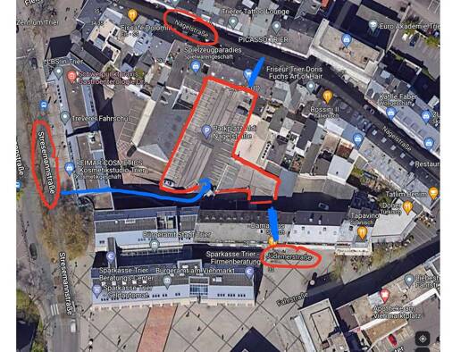 Außenstellplatz zur Miete provisionsfrei 120 € 1 m² Nagelstr. Innenstadt Trier 54290