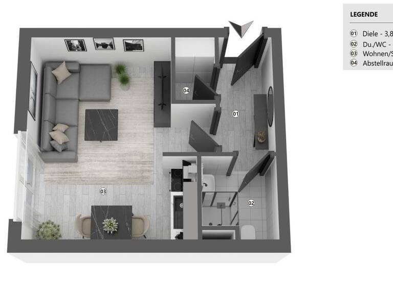 Wohnung zum Kauf 149.000 € 1,5 Zimmer 29 m² 2. Geschoss frei ab 01.05.2026 Q4 10 Quadrate Mannheim 68161