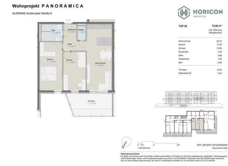 Terrassenwohnung zum Kauf 648.000 € 3 Zimmer 72,8 m² 1. Geschoss Aldrans 6071