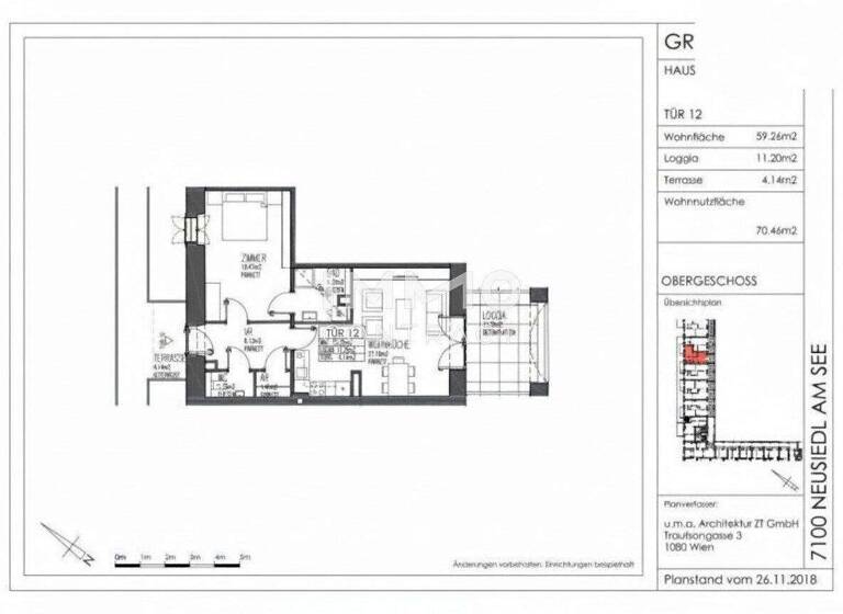 Wohnung zur Miete 555 € 59,3 m² 1. Geschoss Neusiedl am See 7100