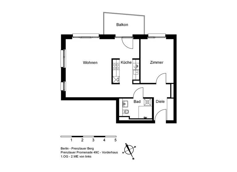 Wohnung zur Miete 1.320 € 2 Zimmer 60,3 m²<br/>Wohnfläche 1.<br/>Geschoss Prenzlauer Promenade 49C Heinersdorf Berlin 13089