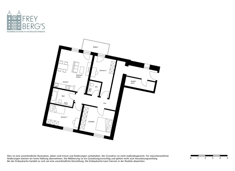 Wohnung zur Miete - Erstbezug 1.170 € 4 Zimmer 98,3 m² 3. Geschoss frei ab sofort Glauchaer Straße 50c Innenstadt Halle ( Saale) 06110