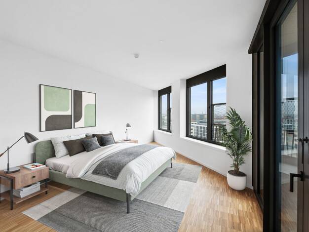 Wohnung zur Miete - Erstbezug 1.235 € 2 Zimmer 58,5 m² 2. Geschoss Lisa-Fittko-Straße 11 Moabit Berlin 10557