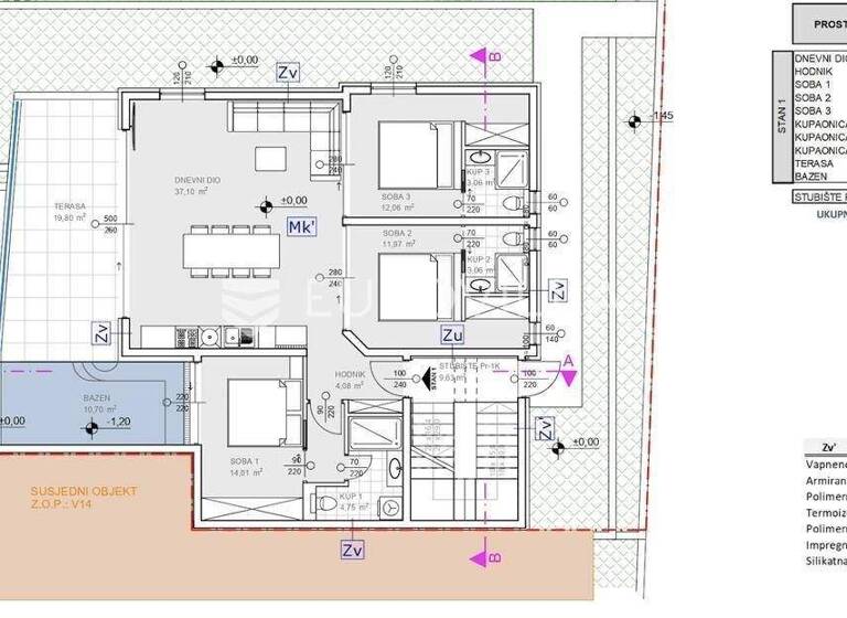 Wohnung zum Kauf 790.000 € 3 Zimmer 110 m² Donji Banovci Sibenik