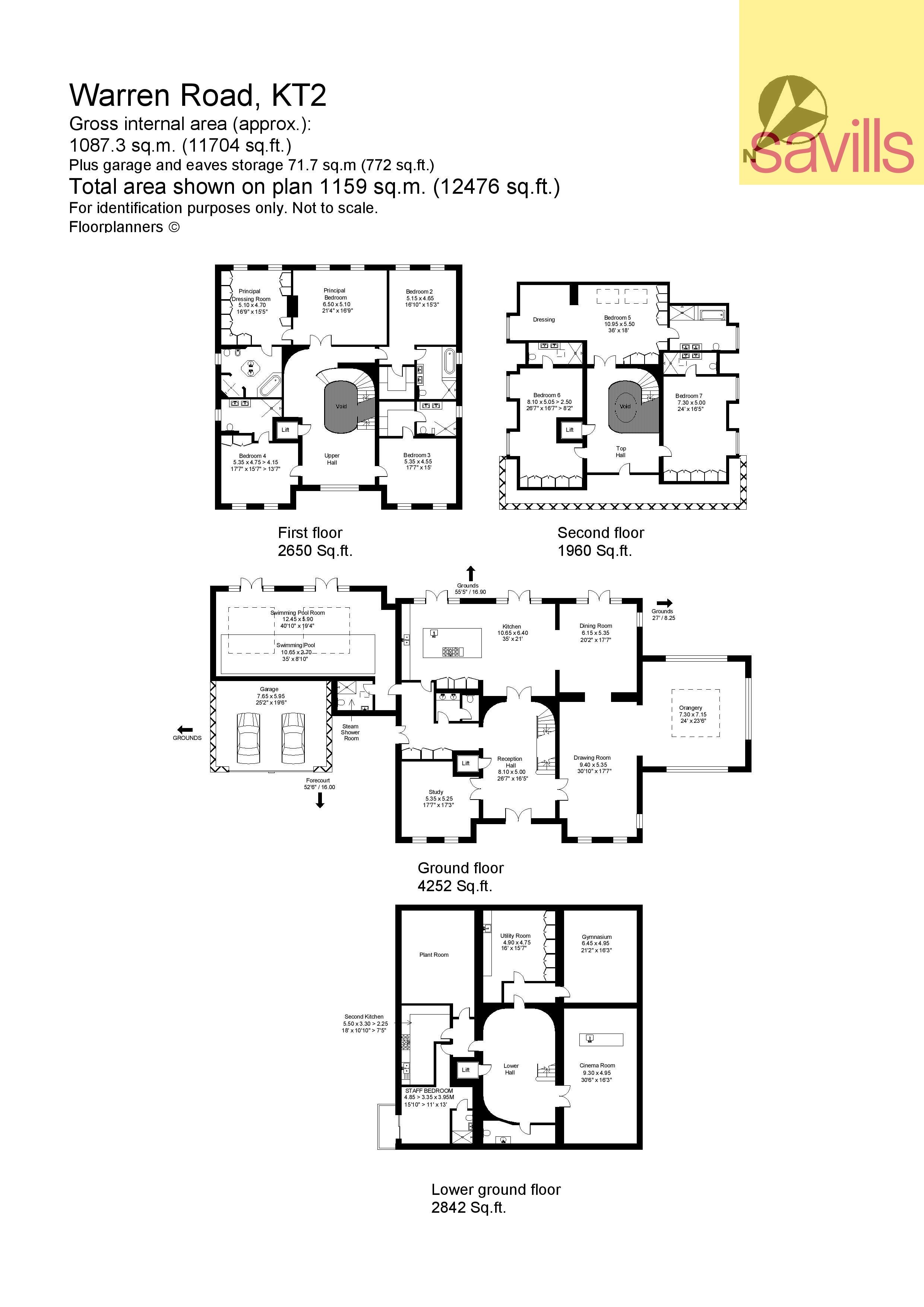 Wohnung zum Kauf provisionsfrei 10.395.425 € 10 Zimmer 1.087,3 m²<br/>Wohnfläche London KT2 7HU