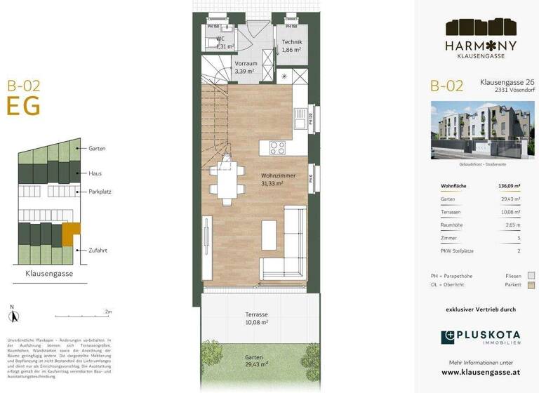 Reihenmittelhaus zum Kauf - Erstbezug 769.000 € 5 Zimmer 136,1 m² Niederösterreich 2331