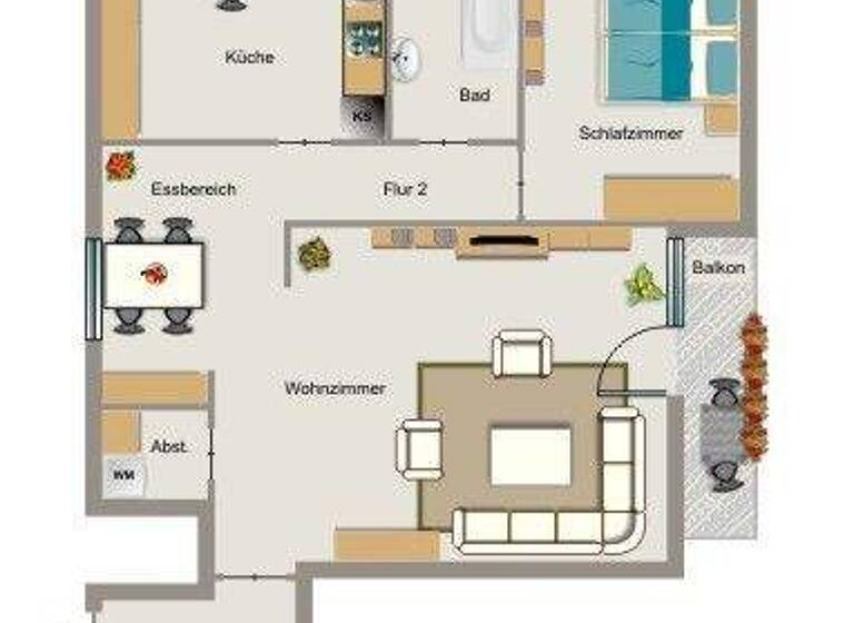 Wohnung zur Miete nur mit Wohnberechtigungsschein 394 € 2,5 Zimmer 64,8 m² 2. Geschoss frei ab 01.05.2026 Kronenstraße 25 Bismarck Gelsenkirchen 45889
