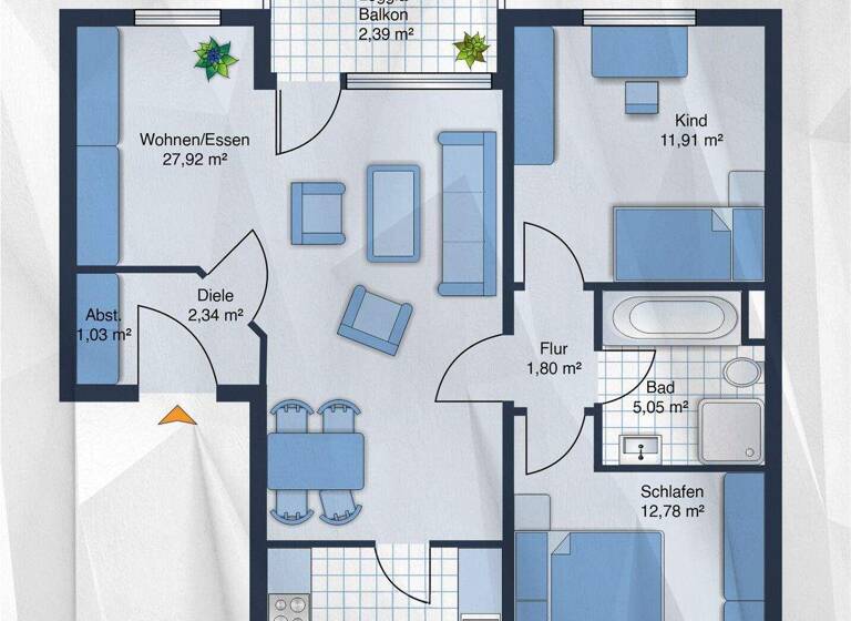 Wohnung zum Kauf 116.325 € 3 Zimmer 73,2 m² 1. Geschoss Werdohl 58791