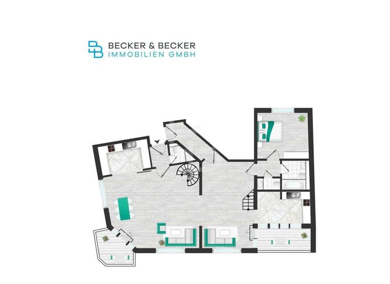 Penthouse zur Miete 2.720 € 5 Zimmer 170 m² 4. Geschoss Sülz Köln 50937