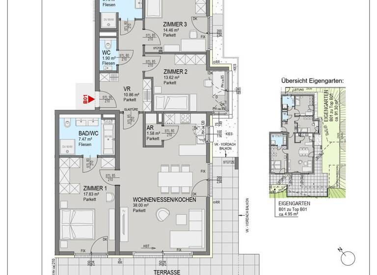 Wohnung zum Kauf 799.000 € 4 Zimmer 111,5 m² Sankt Peter Graz 8042