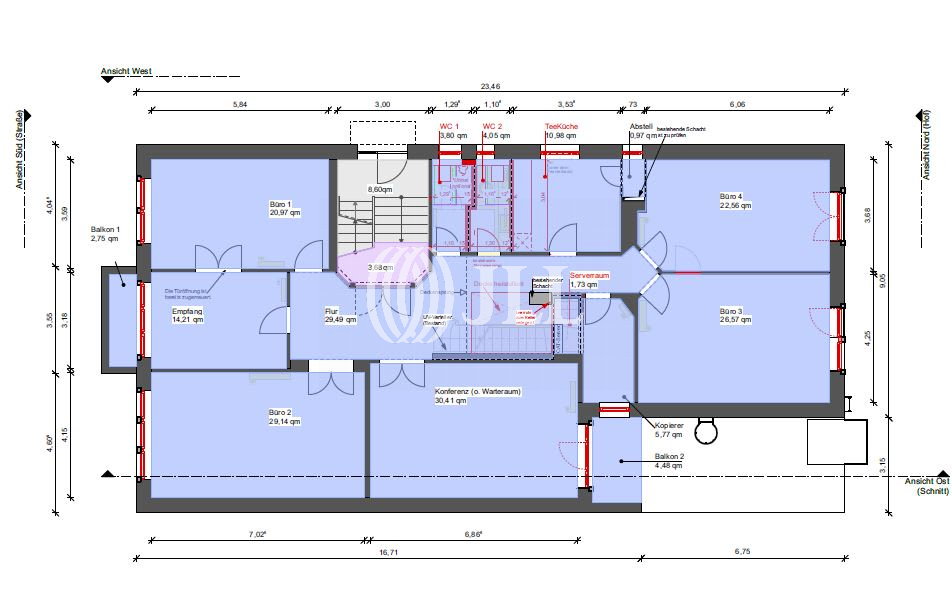 Bürofläche zur Miete provisionsfrei 27,50 € 207,9 m²<br/>Bürofläche Westend - Nord Frankfurt am Main 60322