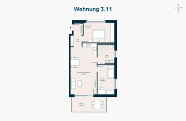 Wohnung zum Kauf provisionsfrei 402.000 € 3 Zimmer 77,2 m² 1. Geschoss Bachwiesen Zirndorf Zirndorf 90513