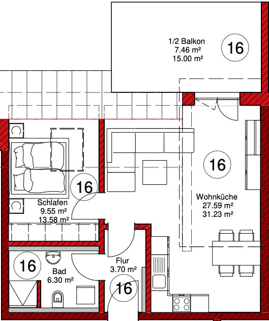 Wohnung zum Kauf provisionsfrei 246.000 € 2 Zimmer 54 m²<br/>Wohnfläche 2.<br/>Geschoss Buchhausener Strasse 11 Schierling Schierling 84069