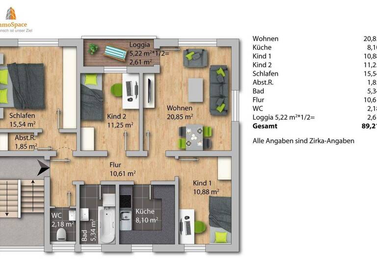 Wohnung zum Kauf 270.000 € 4 Zimmer 89,2 m² 2. Geschoss Lauingen 89415