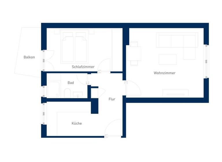 Wohnung zur Miete 1.142 € 2 Zimmer 46 m² EG frei ab 01.05.2026 Lohkoppelstraße 32b Barmbek-Süd Hamburg 22083