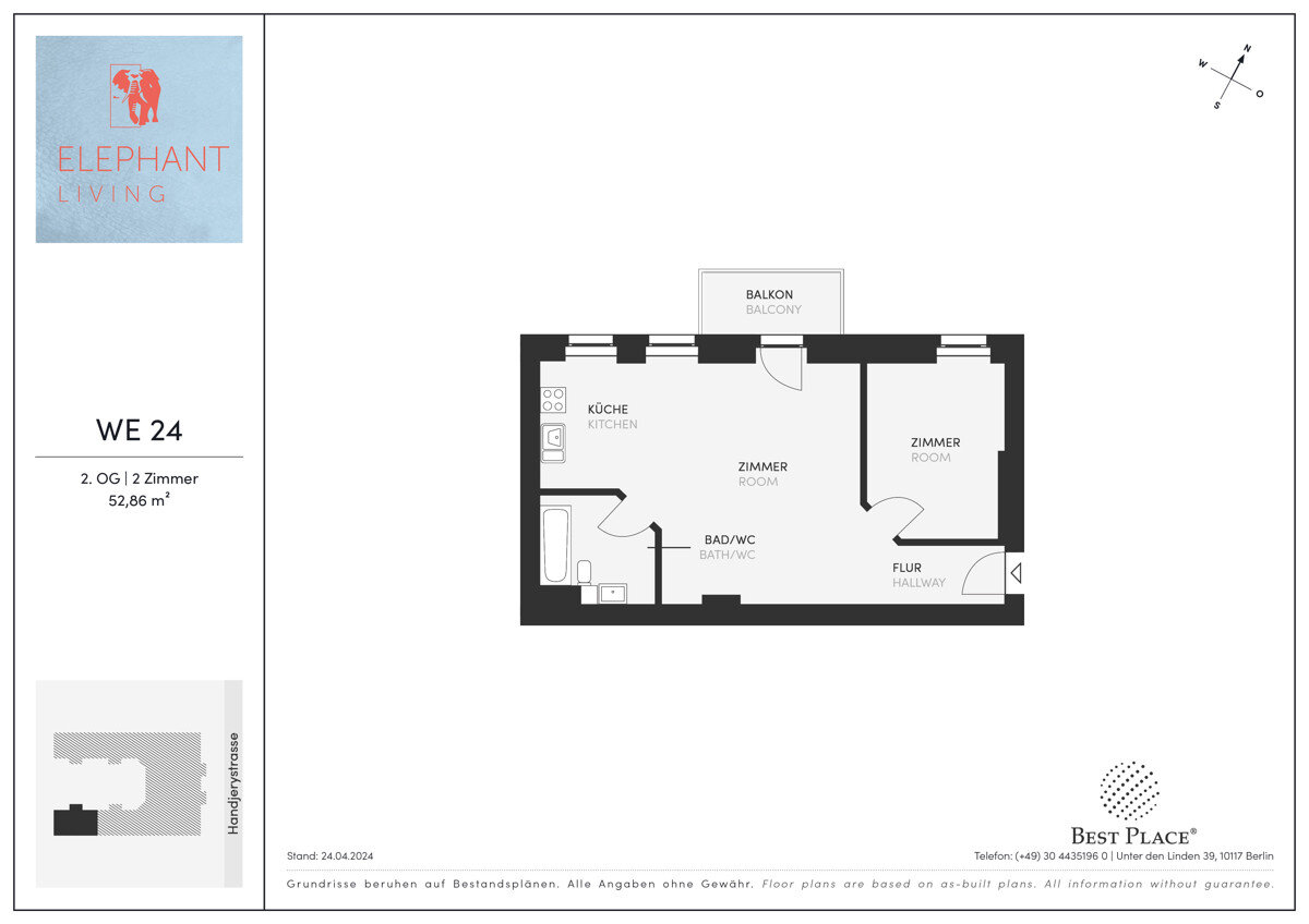 Wohnung zum Kauf provisionsfrei 290.000 € 2 Zimmer 52,9 m²<br/>Wohnfläche 2.<br/>Geschoss Handjerystraße 36 Adlershof Berlin 12489