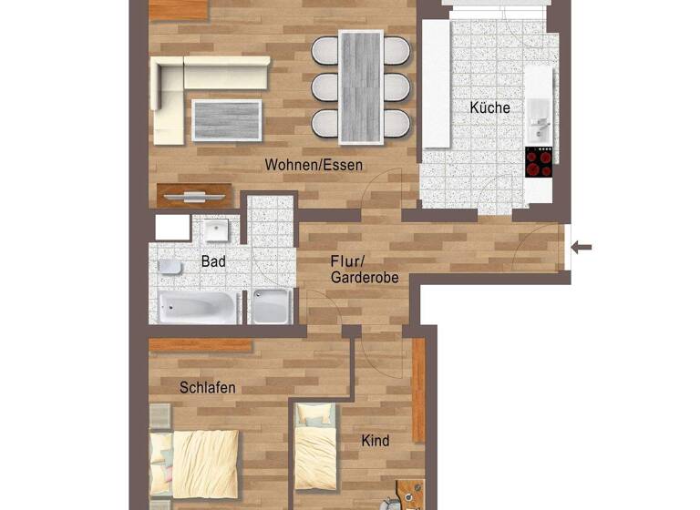 Wohnung zur Miete - Erstbezug 1.199 € 3 Zimmer 84 m² 2. Geschoss Täubchenweg 28 Zentrum-Ost Leipzig 04317