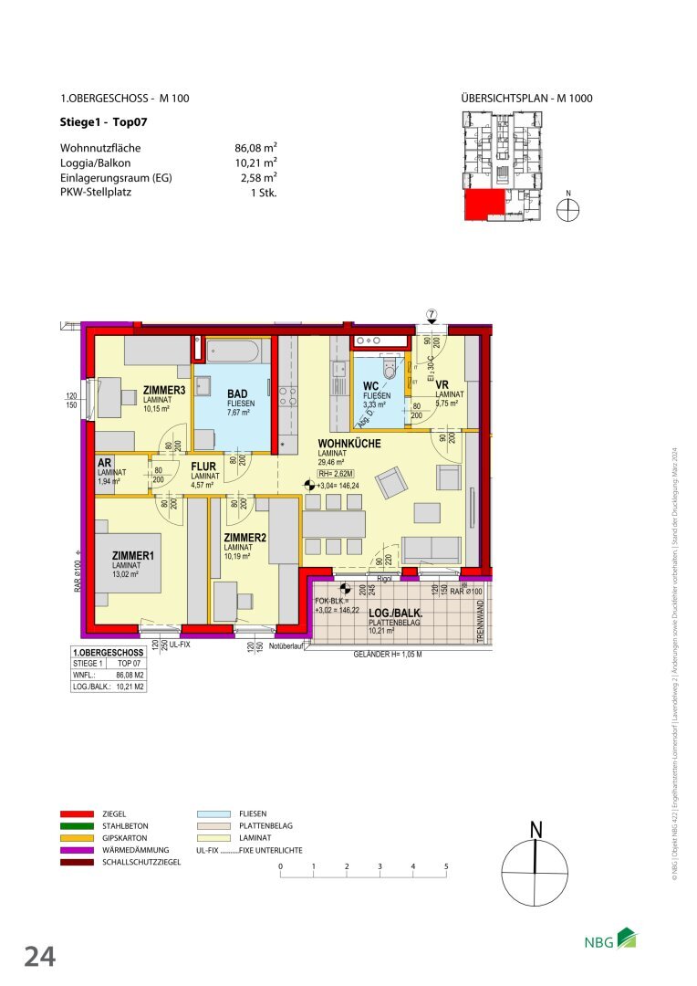 Wohnung zur Miete 699 € 4 Zimmer 86,1 m²<br/>Wohnfläche 1.<br/>Geschoss Engelhartstetten 2292