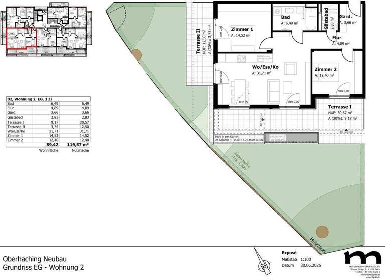 Wohnung zum Kauf - Erstbezug provisionsfrei 844.900 € 3 Zimmer 89,4 m² EG Oberhaching Oberhaching / Deisenhofen 82041
