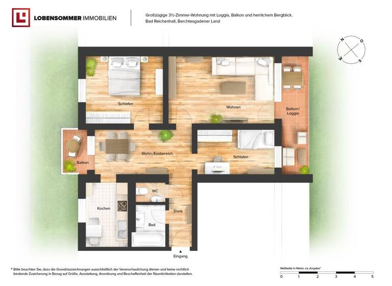 Wohnung zum Kauf 325.000 € 3,5 Zimmer 81,8 m² 3. Geschoss Bad Reichenhall 83435