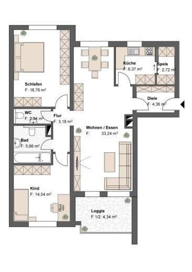 Wohnung zum Kauf 259.000 € 3 Zimmer 95 m² 1. Geschoss Lange Länge 27 Neuendettelsau Neuendettelsau 91564