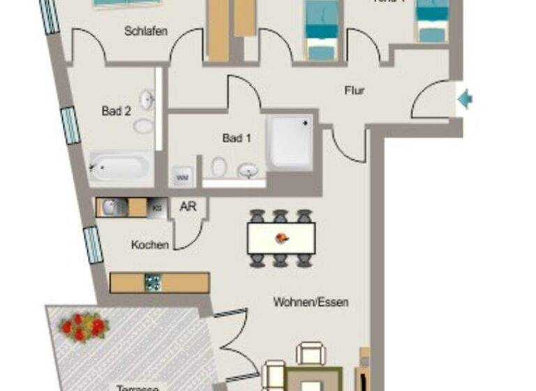 Wohnung zur Miete 1.874 € 4 Zimmer 105,3 m² 5. Geschoss frei ab 01.05.2026 Worringer Straße 20 Stadtmitte Düsseldorf 40211