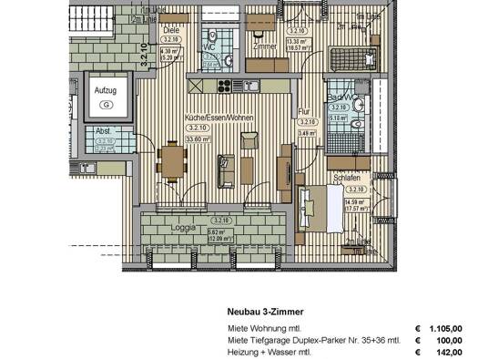 Wohnung zur Miete - Erstbezug 1.105 € 3 Zimmer 85 m² 2. Geschoss frei ab sofort Schulstraße 1 Ay Senden 89250