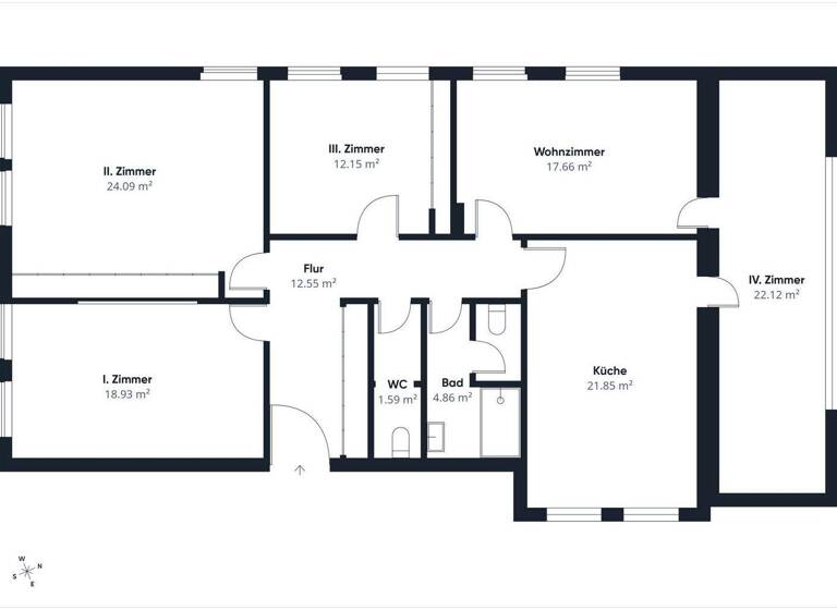 Wohnung zur Miete 920 € 5 Zimmer 142,2 m² 2. Geschoss Stadtzentrum Emden 26721