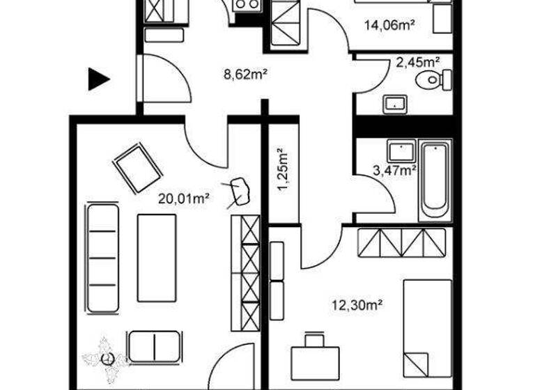 Wohnung zur Miete 809 € 3 Zimmer 75 m² 10. Geschoss frei ab 01.06.2026 Gruberstraße 2 Kranichstein Darmstadt 64289