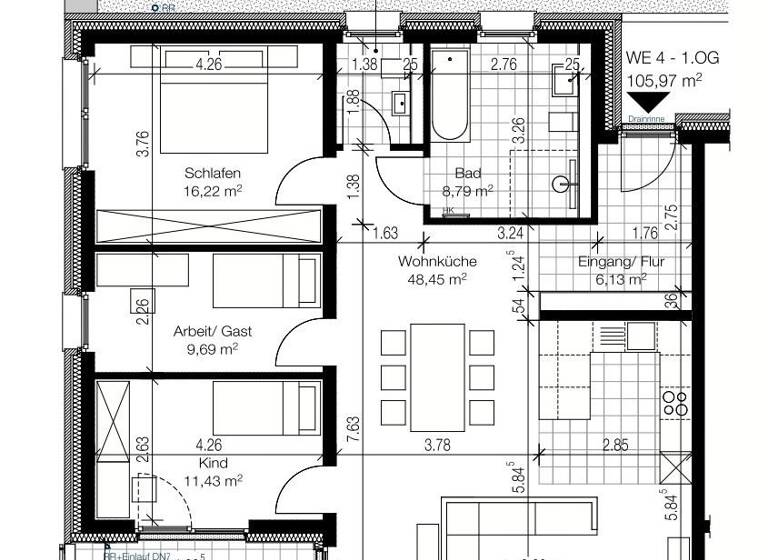 Wohnung zur Miete 1.129 € 4 Zimmer 106,6 m²<br/>Wohnfläche 1.<br/>Geschoss Halver Halver 58553