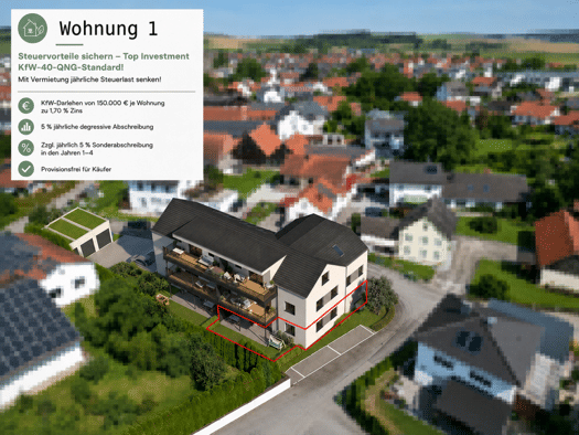 Wohnung zum Kauf - Erstbezug provisionsfrei 449.000 € 2 Zimmer 73,5 m² Essenbach 84051