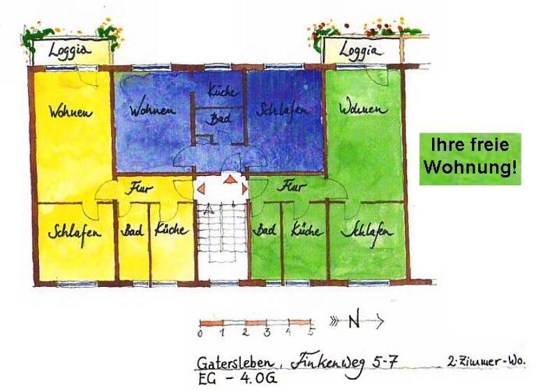 Wohnung zur Miete 99 € 2 Zimmer 50,9 m² 3. Geschoss Gatersleben 06466
