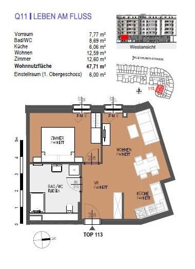 Wohnung zur Miete 580 € 2 Zimmer 48 m²<br/>Wohnfläche 1.<br/>Geschoss Rennbahnstraße 2 St. Pölten St. Pölten 3100