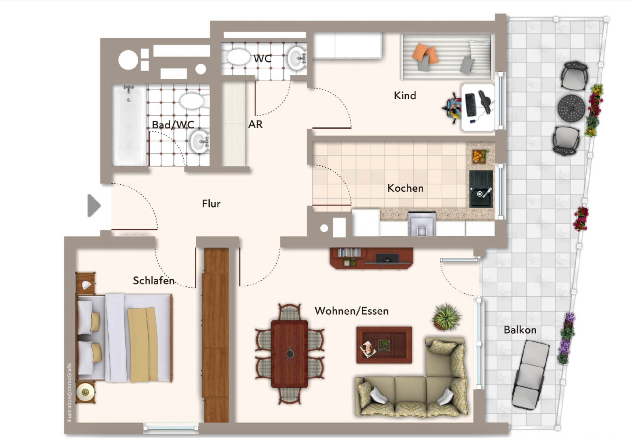 Wohnung zur Miete 1.495 € 3 Zimmer 76 m²<br/>Wohnfläche 5.<br/>Geschoss ab sofort<br/>Verfügbarkeit Tristanstr. Neugermering Germering 82110