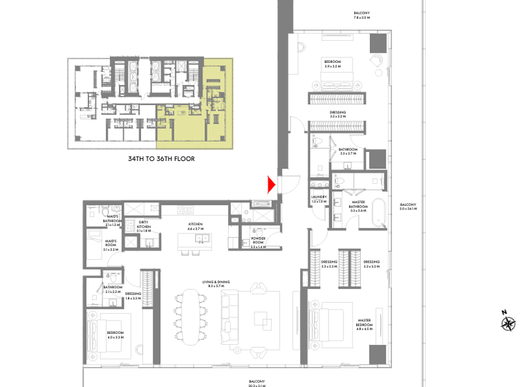 Wohnung zum Kauf 2.688.115 € 5 Zimmer 315,8 m² Dubai